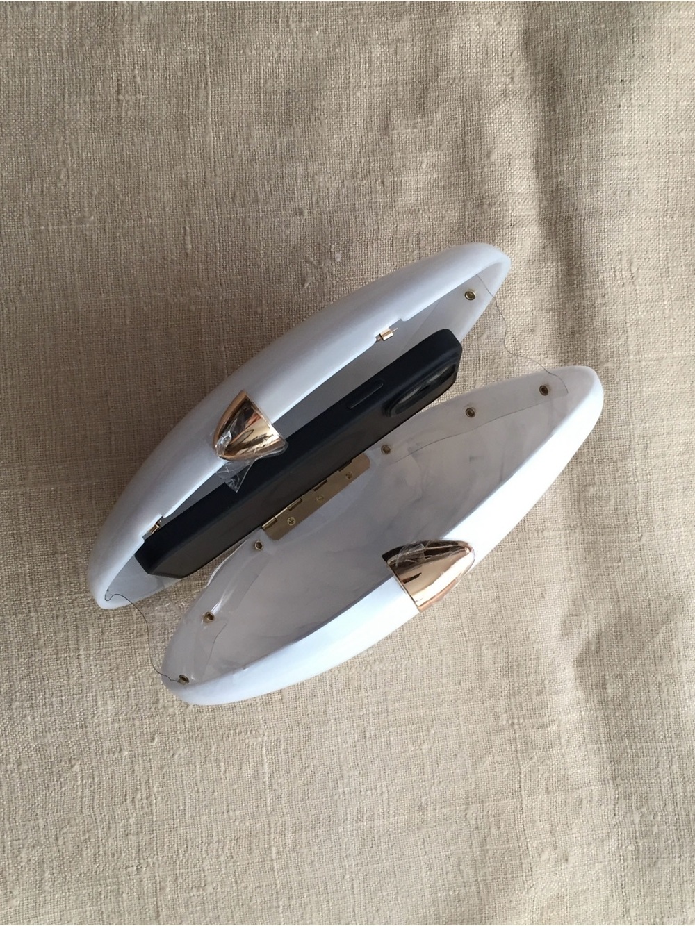 Chic Acrylic Clutch/Handbag/Crossbody (White) - Picture 14 of 16
